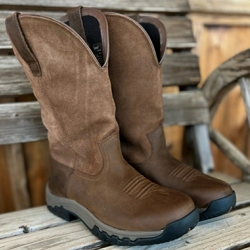 Ariat Terrain Pull On Waterproof Boot Distressed Brown Western Boho Cowgirl 8.5